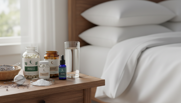 Editorial photograph for article about: The Complete Guide to the Best Sleep Supplements for Natural, Restorative Sleep